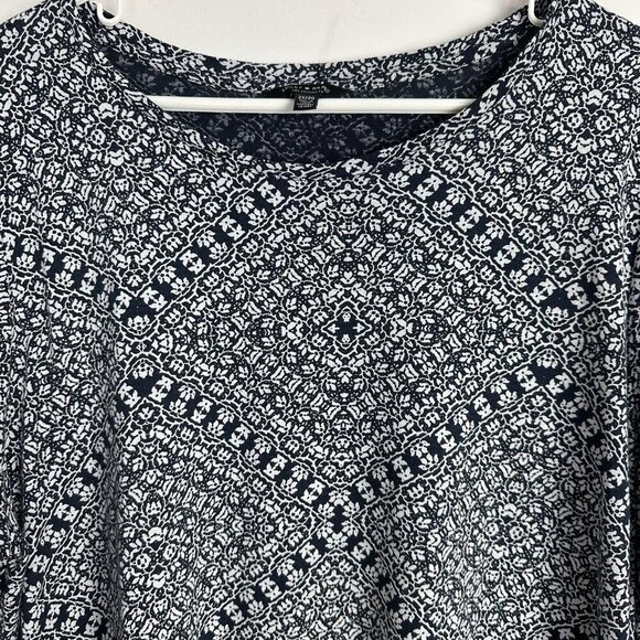 Lucky Brand 2X Top Paisley Border Print Plus Size 3/4 Sleeve Blouse Boho - Picture 3 of 8